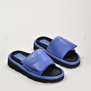 Stylish Blue Slide Sandals
